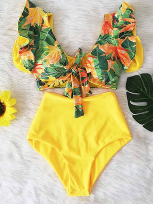 Floral Ruffle Bikini Set