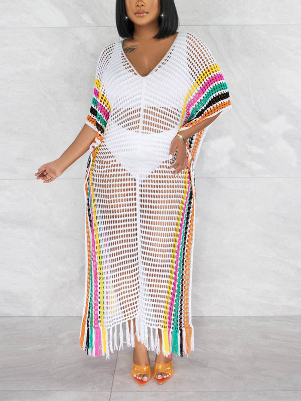 Color Block Crochet Cover Up