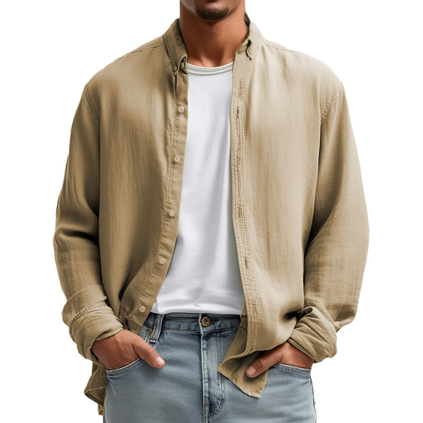 Men's Casual Premium Cotton Long Sleeve Shirt