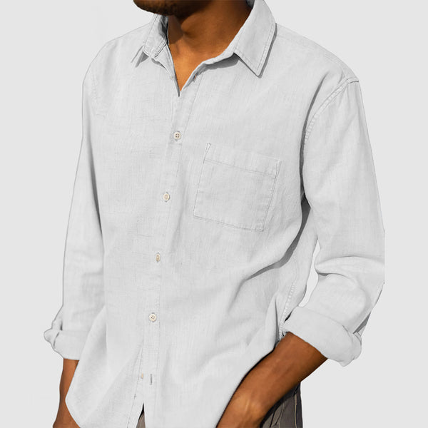 Men's Daily High Quality Cotton Linen Shirt