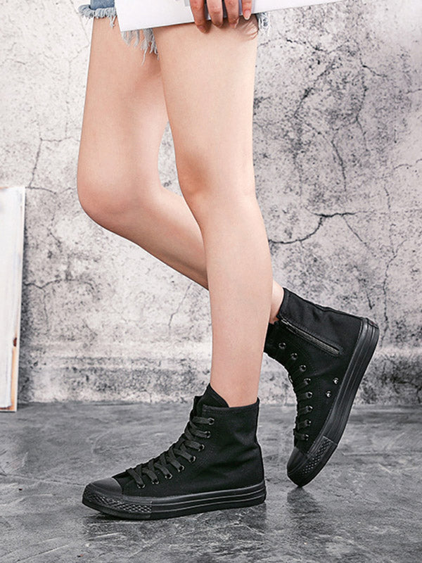 Lace-up Canvas Boots