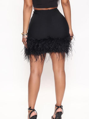 Feather Mini Skirt