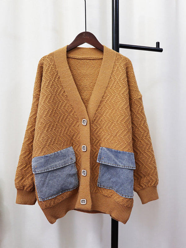 Denim Pocket Button Cardigan