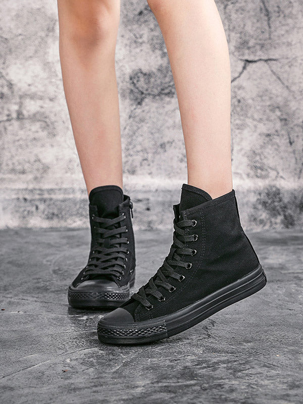 Lace-up Canvas Boots