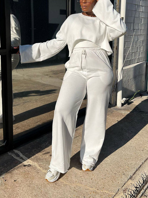 Solid Three Piece Tracksuit Set