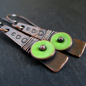 Retro Semitic Enamel Earrings