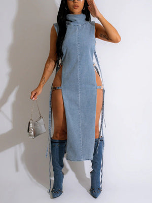 Asymmetrical Denim Top