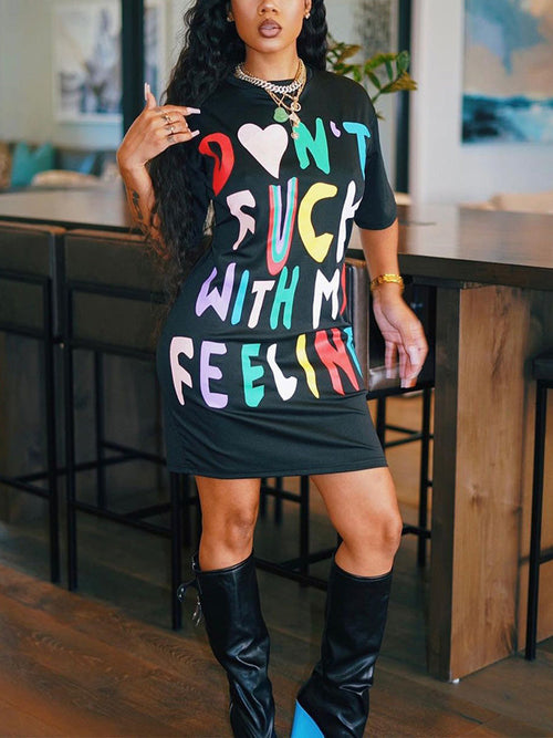 Letter T-shirt Dress