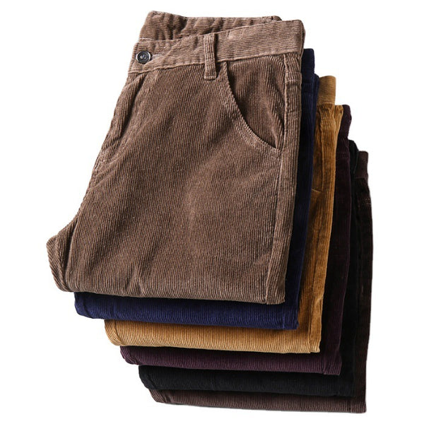 Men's Casual Corduroy Elastic Long Pants