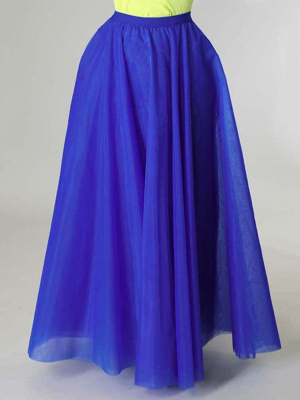 High Waist Solid Color Skirt