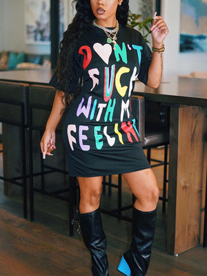 Letter T-shirt Dress