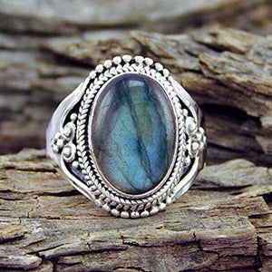 Sterling Silver Labradorite Gem Ring