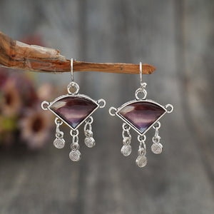 Triangle Gem Alloy Earrings