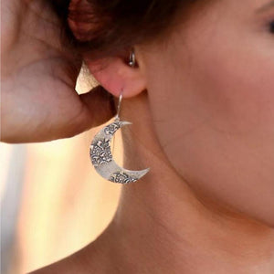 New Moon Earrings Ancient Silver Earrings