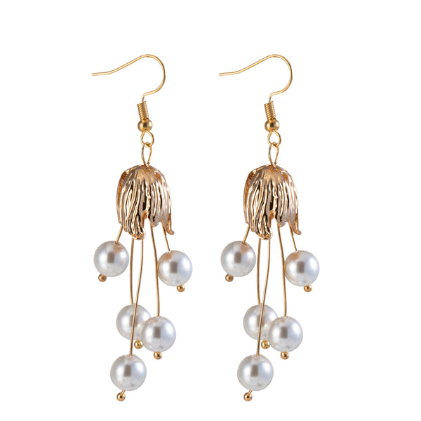 Retro Gold-plated Pearl  Earrings