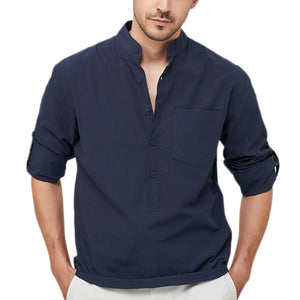 Men's Cotton Henley Vacation Shirt