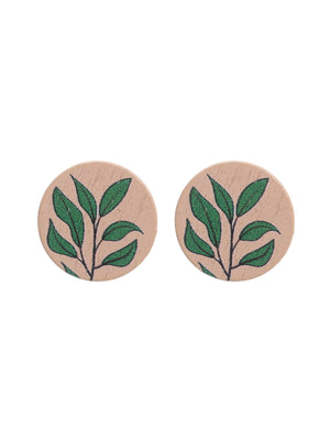 Sunflower Chrysanthemum Wood Earrings