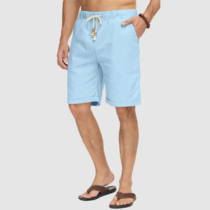 Men's Drawstring Linen Beach Shorts