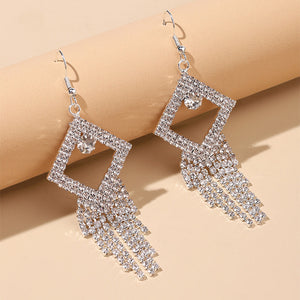 Square Hollow Tassel  Earrings