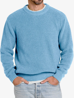 Men's Casual Round Neck Solid Color Comfortable Knitted Sweater