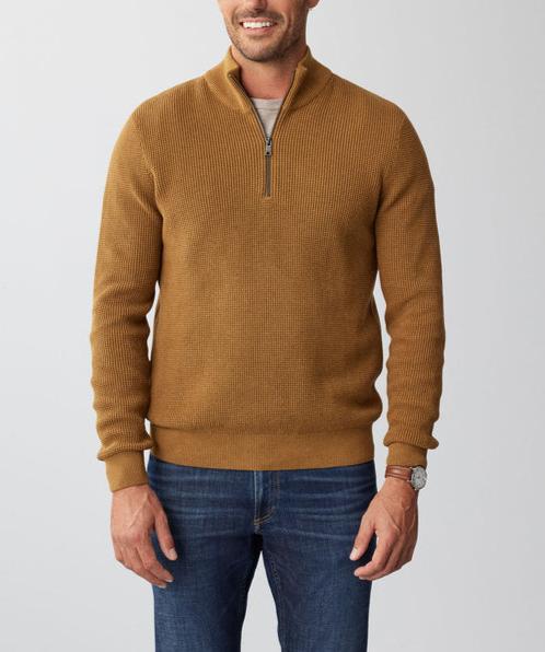 Gentleman's Waffle Half-Zip Knit Sweater