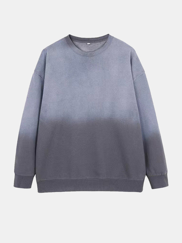 Men's Washed Gradient Long-sleeved Round Neck Sweatshirt