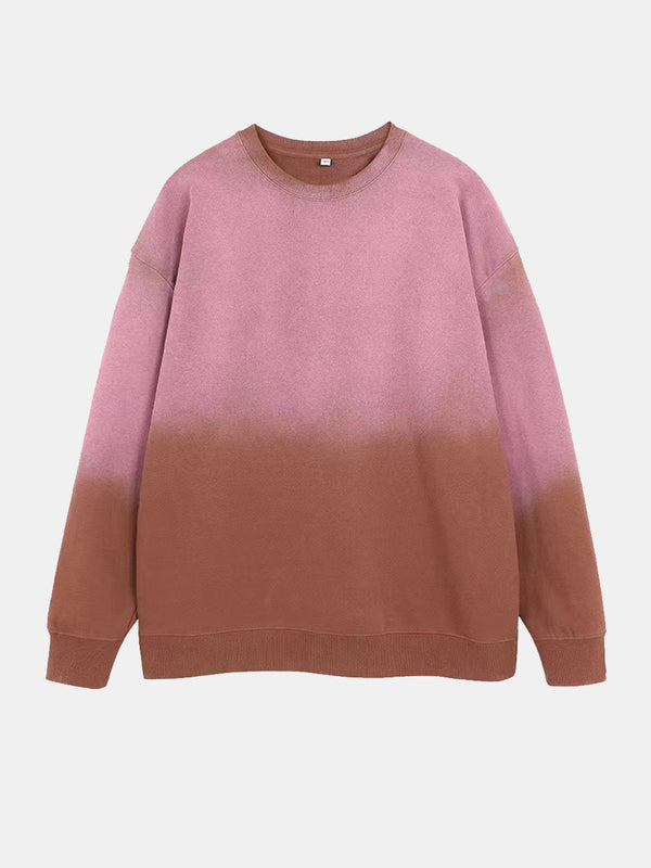 Men's Washed Gradient Long-sleeved Round Neck Sweatshirt