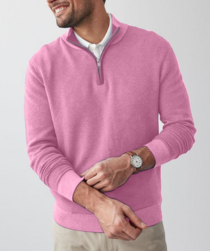 Gentleman's Twill Stretch Half-Zip Sweater