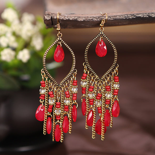 Retro Ruby Earrings