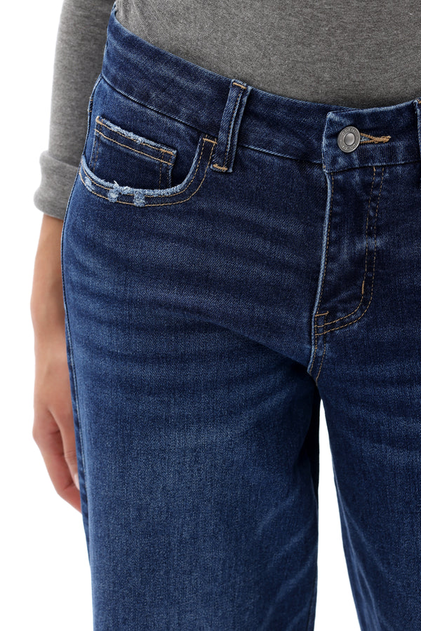 ONESO Women Coastal-Inspired Mid Rise Wide Leg Jeans