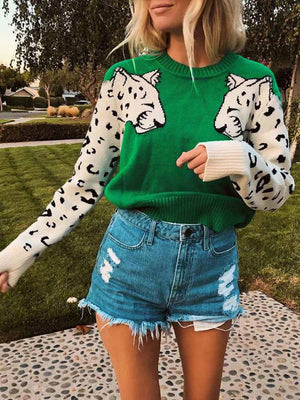 Leopard Knit Sweaters