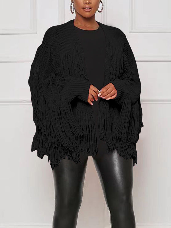 Fringe Knit Sweater Cardigan