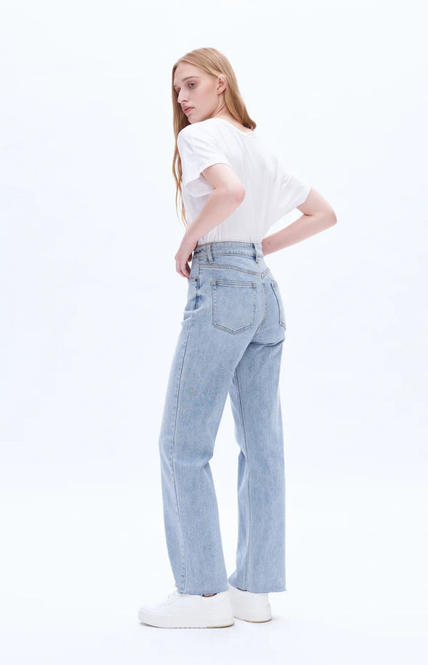 High Rise Stretch Wide Leg Jeans