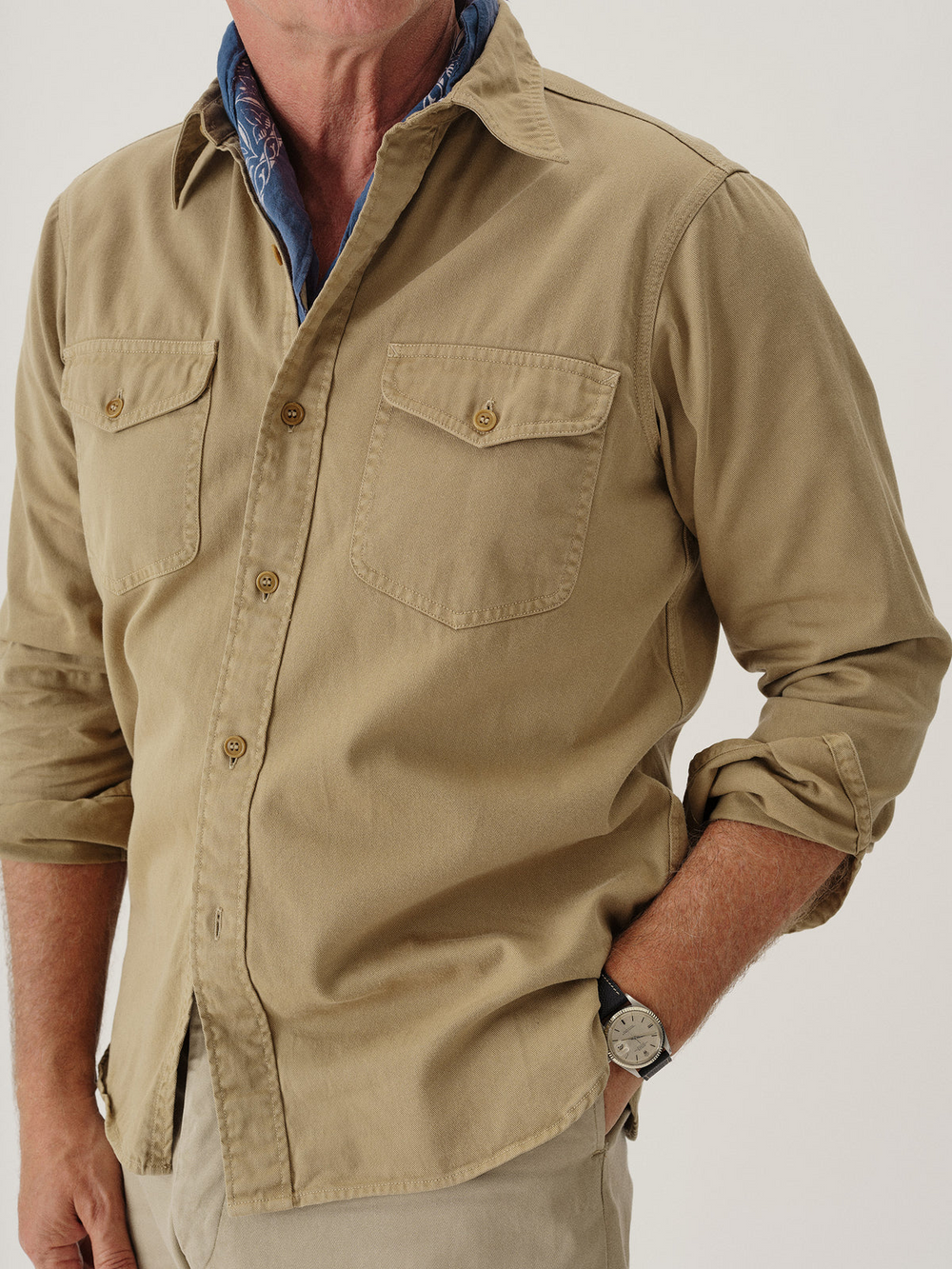 Men's Handsome Hard Twill Work Shirt