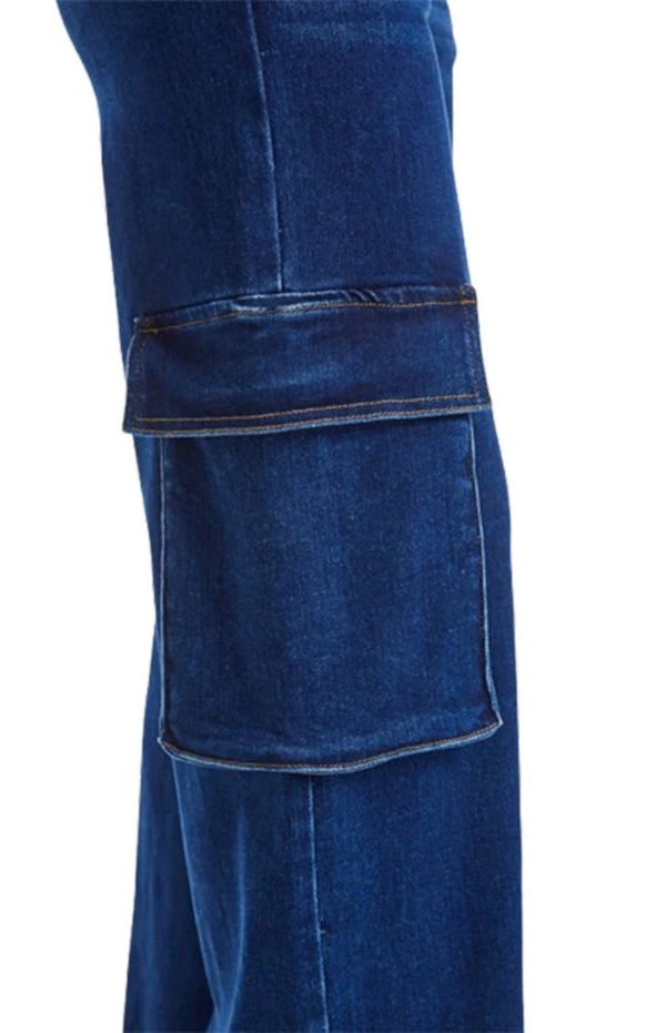 ONESO Vintage Snowflake Wide Leg Jeans with Oversized Side Pockets