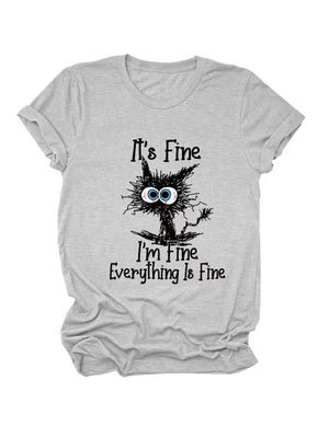 Everything Is Fine Cat Tee