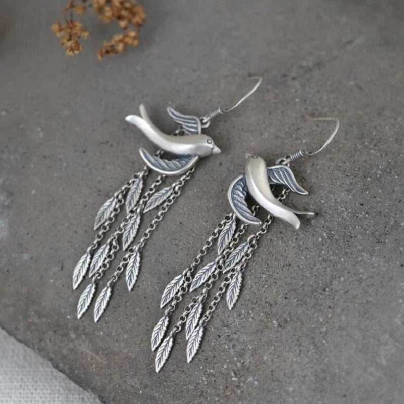 Swallow tassel earrings