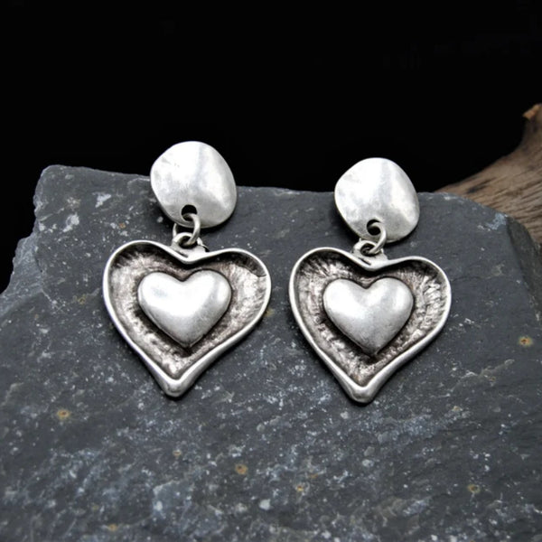 Retro Love Pendant Earrings