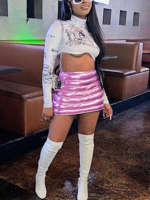 Metallic Mini Skirt