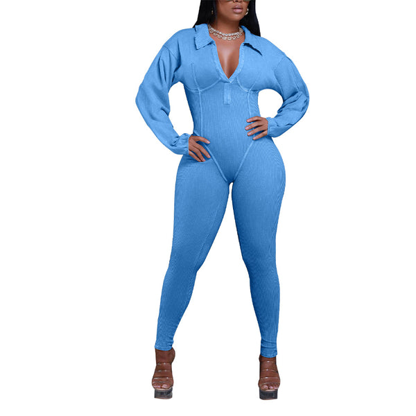 Tight Fitting Patchwork Jumpsuit