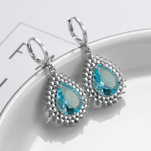 Sea Blue Zircon Earrings