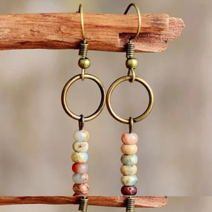Vintage Colorful Stones Earrings