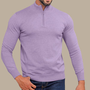 Men's Half-Zip Cotton Sweater