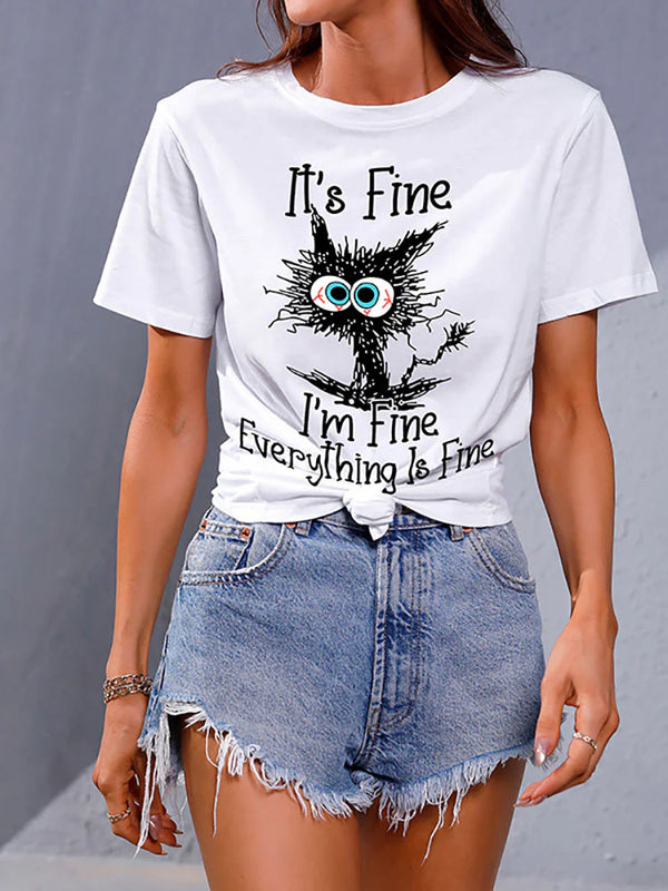 Everything Is Fine Cat Tee