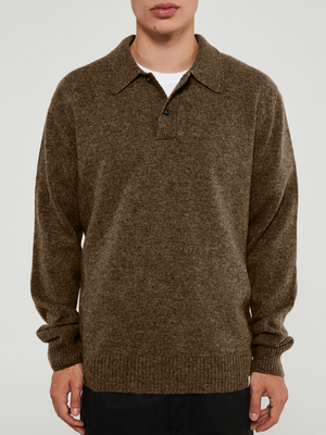 Men's Solid Color Peplum V-Neck Sweater