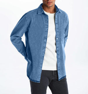 Men's Fit Long Sleeve Jean Shirt