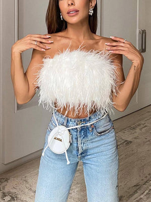 Feather Crop Top