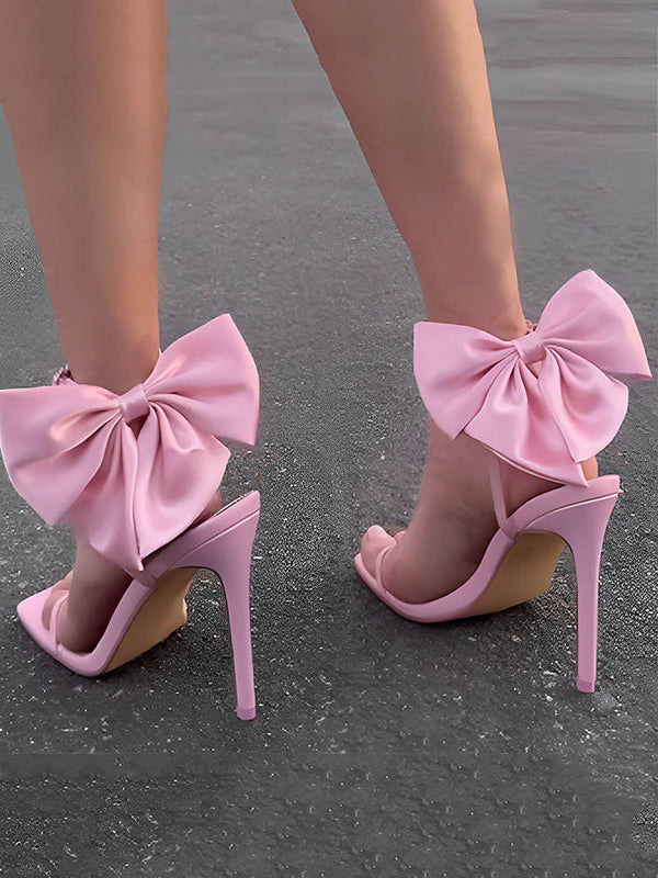 Fairytale Ankle Strap Bow Heel Sandals