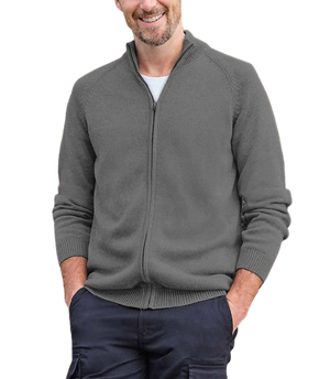 Men's Basic Cotton Zip Sweater