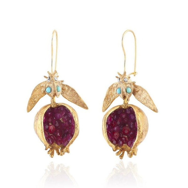 Pomegranate Gold Earrings